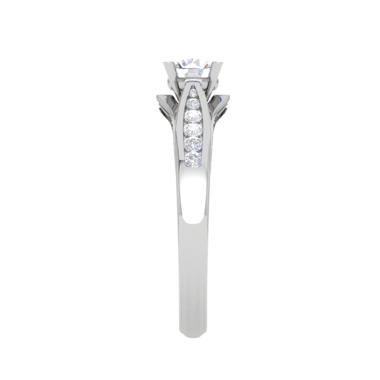 1-Carat Lab Grown Solitaire Diamond Split Shank Platinum Ring JL PT RP RD LG G 118-B