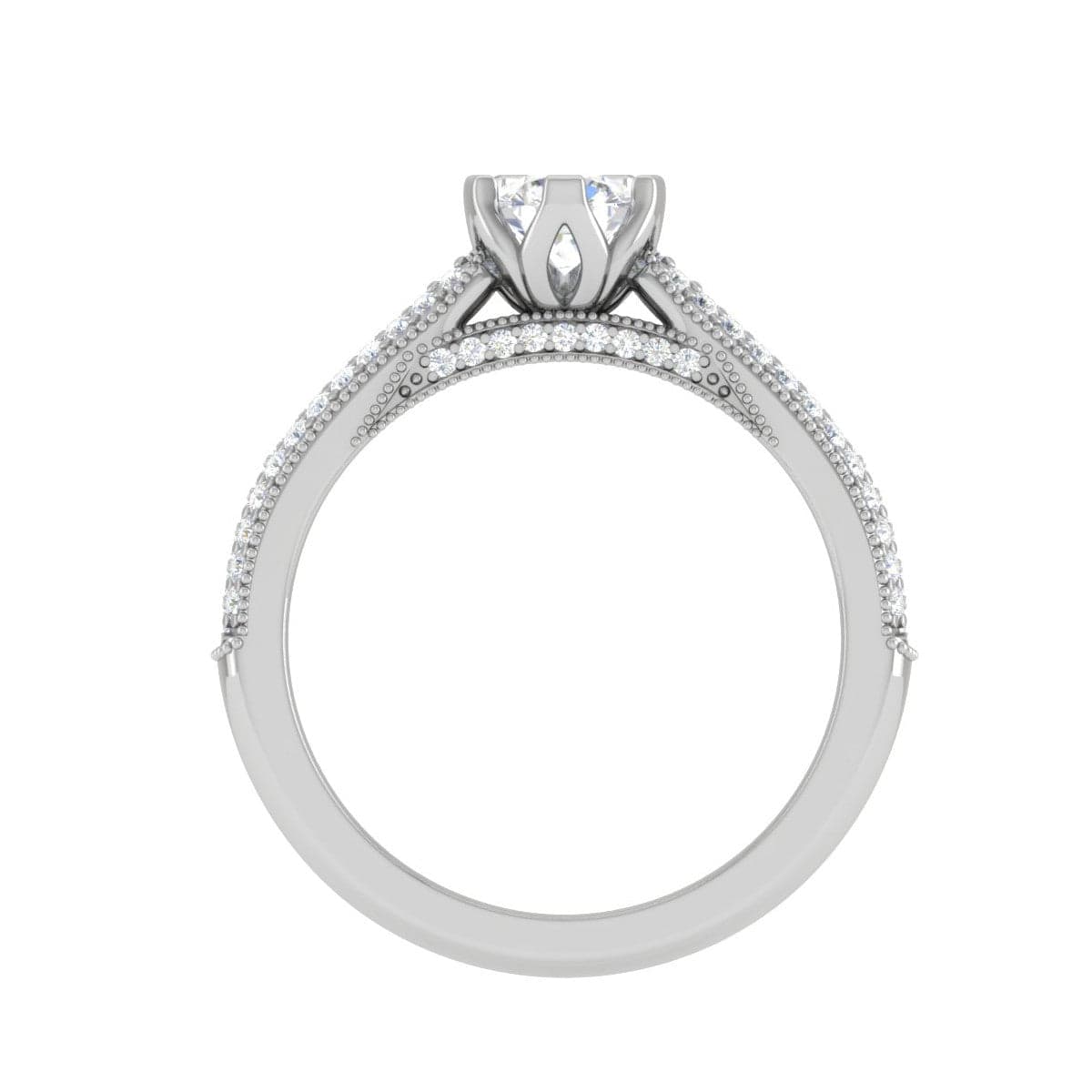 50-Pointer Solitaire Diamond Split Shank Platinum Ring JL PT RP RD 159-A