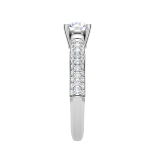 1.50-Carat Lab Grown Solitaire Diamond Split Shank Platinum Ring JL PT RP RD LG G 161-C