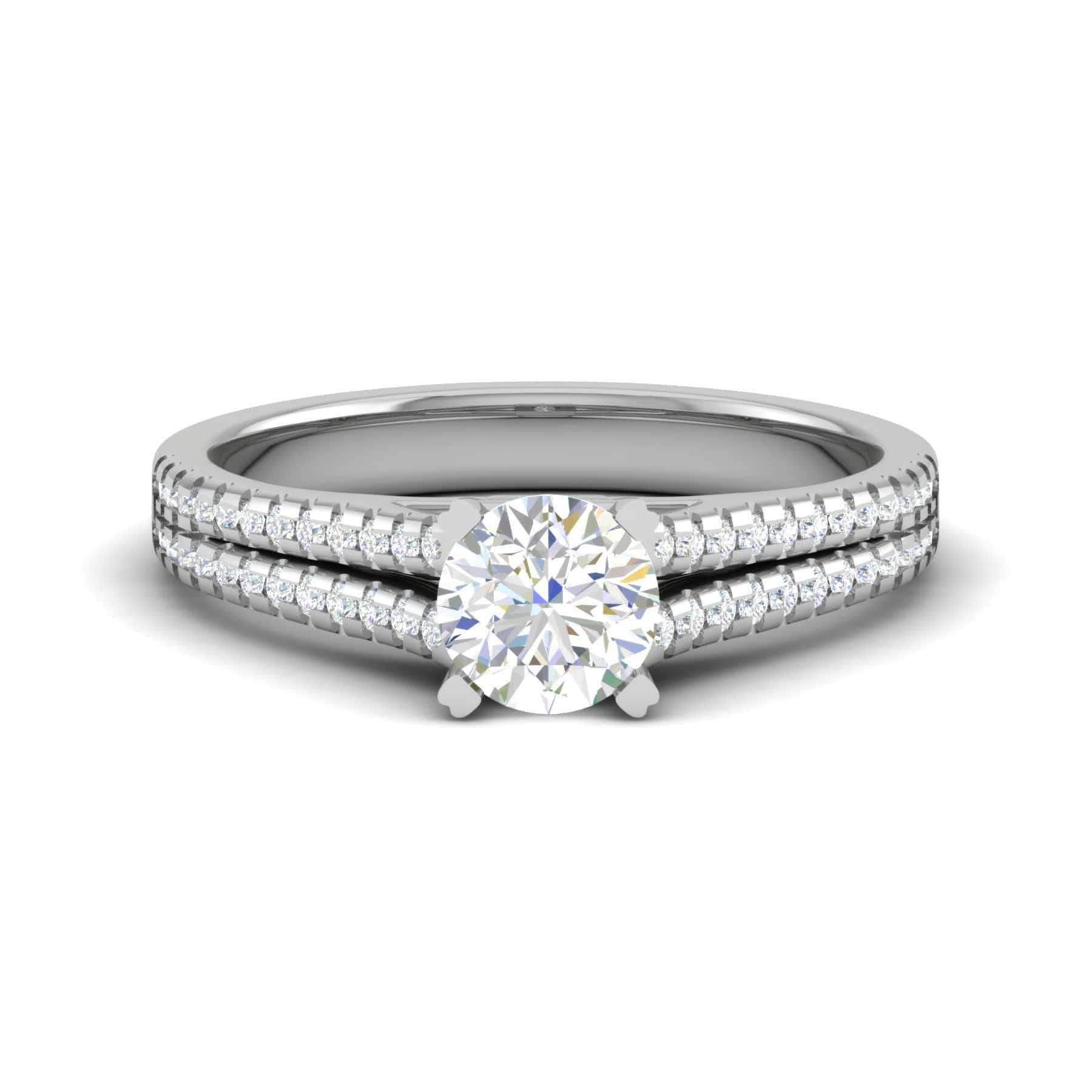 50-Pointer Solitaire Diamond Split Shank Platinum Ring JL PT RP RD 163-A