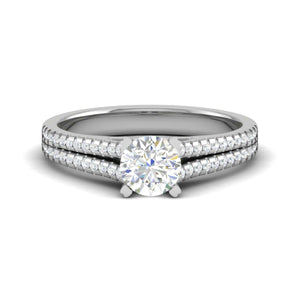 50-Pointer Solitaire Diamond Split Shank Platinum Ring JL PT RP RD 163-A