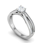 Load image into Gallery viewer, 70-Pointer Lab Grown Solitaire Diamond Split Shank Platinum Ring JL PT RP RD LG G 165-A
