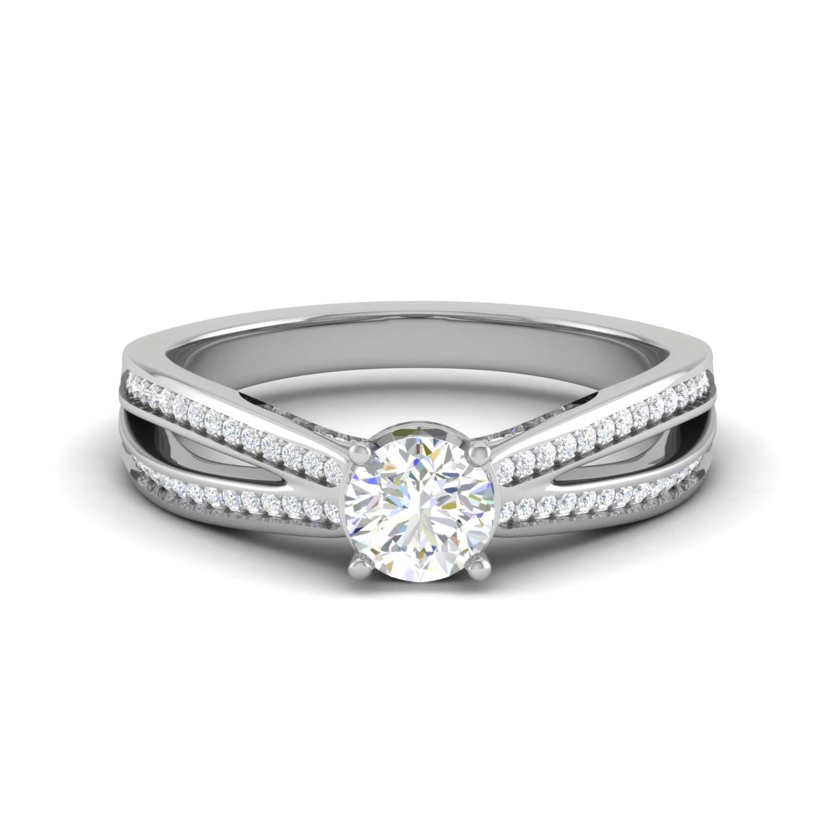 70-Pointer Lab Grown Solitaire Diamond Split Shank Platinum Ring JL PT RP RD LG G 165-A