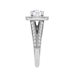 Load image into Gallery viewer, 50-Pointer Solitaire Halo Platinum Split Shank Engagement Ring JL PT WB5982E-A
