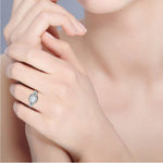 Load image into Gallery viewer, 50-Pointer Solitaire Halo Platinum Split Shank Engagement Ring JL PT WB5982E-A
