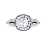 Load image into Gallery viewer, 50-Pointer Solitaire Halo Platinum Split Shank Engagement Ring JL PT WB5982E-A
