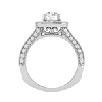 Load image into Gallery viewer, 50-Pointer Solitaire Halo Platinum Split Shank Engagement Ring JL PT WB5982E-A
