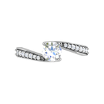 Load image into Gallery viewer, 1-Carat Solitaire Shank Diamond Platinum Ring JL PT RP RD 176-C
