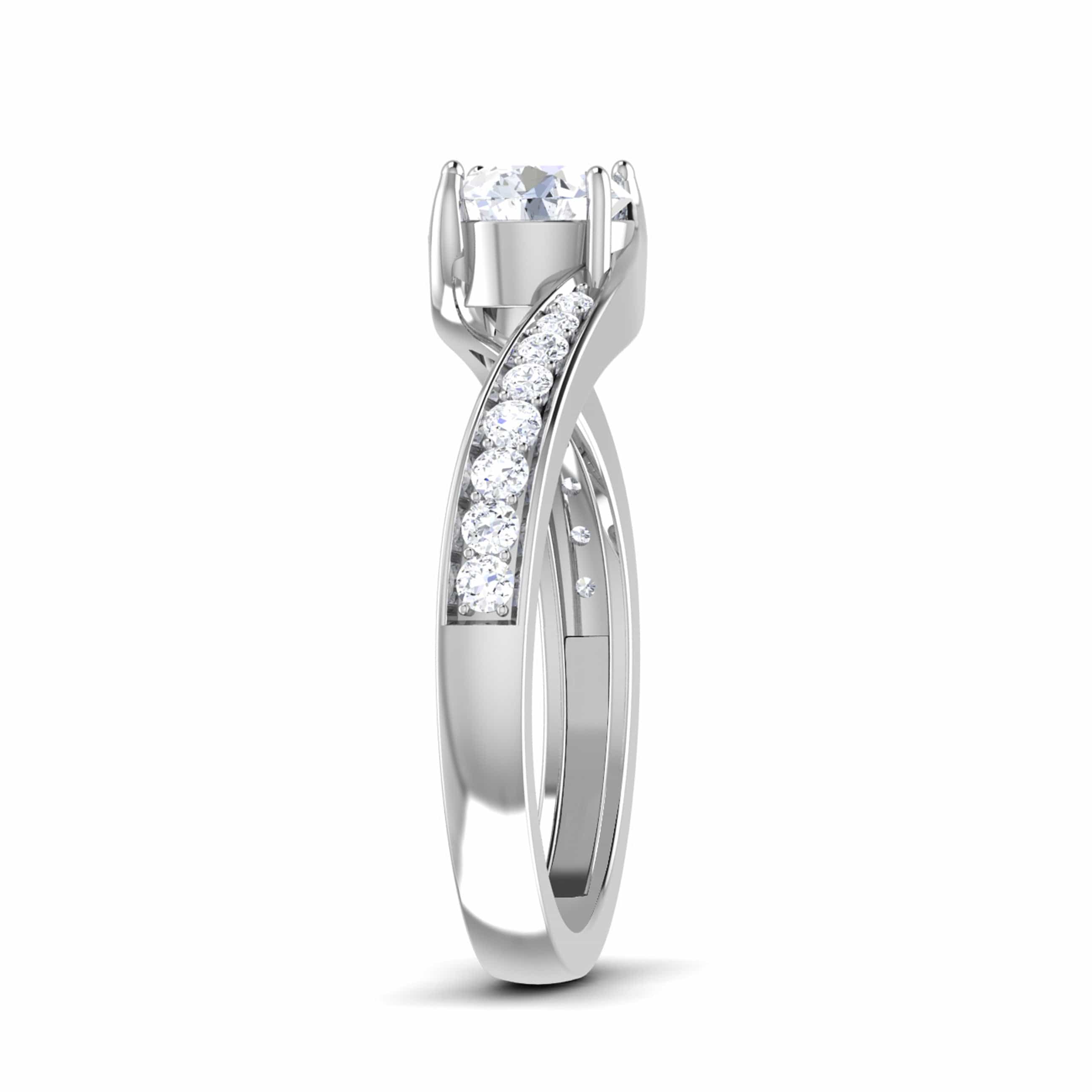 70-Pointer Solitaire Shank Diamond Platinum Ring JL PT RP RD 176-B