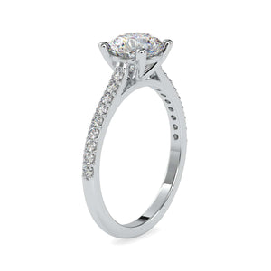 70-Pointer Lab Grown Solitaire Platinum Diamond Shank Engagement Ring JL PT LG G 0024-A