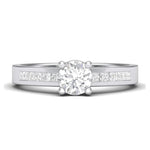 Load image into Gallery viewer, 30-Pointer Solitaire Platinum Engagement Ring with Princess Cut Diamond Accents for Women JL PT 461
