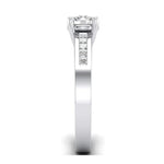 Load image into Gallery viewer, 30-Pointer Solitaire Platinum Engagement Ring with Princess Cut Diamond Accents for Women JL PT 461
