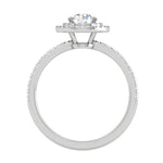 Load image into Gallery viewer, 50-Pointer Double Halo Diamond Shank Platinum Solitaire Ring JL PT RH RD 220
