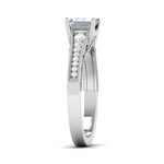 Load image into Gallery viewer, 0.50 cts. Princess Cut Diamond Shank Platinum Solitaire Engagement Ring JL PT 6594
