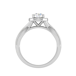 50-Pointer Lab Grown Solitaire Halo Diamond Shank Platinum Ring JL PT LG G JRW2596MM