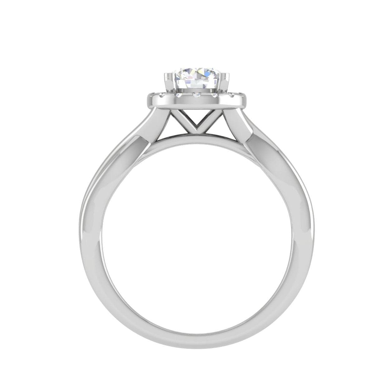 2-Carat Lab Grown Solitaire Halo Diamond Shank Platinum Ring JL PT LG G JRW2596MM-D