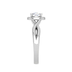 Load image into Gallery viewer, 50-Pointer Lab Grown Solitaire Halo Diamond Shank Platinum Ring JL PT LG G JRW2596MM
