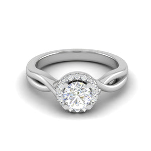 2-Carat Lab Grown Solitaire Halo Diamond Shank Platinum Ring JL PT LG G JRW2596MM-D