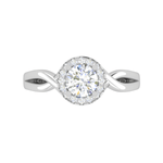 Load image into Gallery viewer, 50-Pointer Lab Grown Solitaire Halo Diamond Shank Platinum Ring JL PT LG G JRW2596MM
