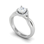 Load image into Gallery viewer, 50-Pointer Lab Grown Solitaire Halo Diamond Shank Platinum Ring JL PT LG G JRW2596MM
