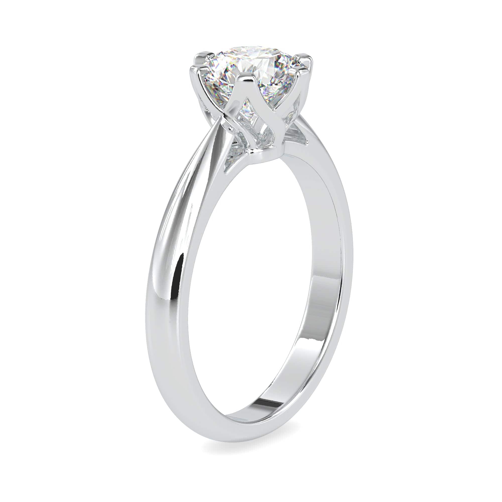 1-Carat Lab Grown Solitaire 6 Prong Platinum Engagement Ring JL PT LG G 0181-B