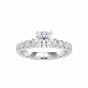 70-Pointer Solitaire Platinum Diamond Shank Engagement Ring JL PT 0119-B