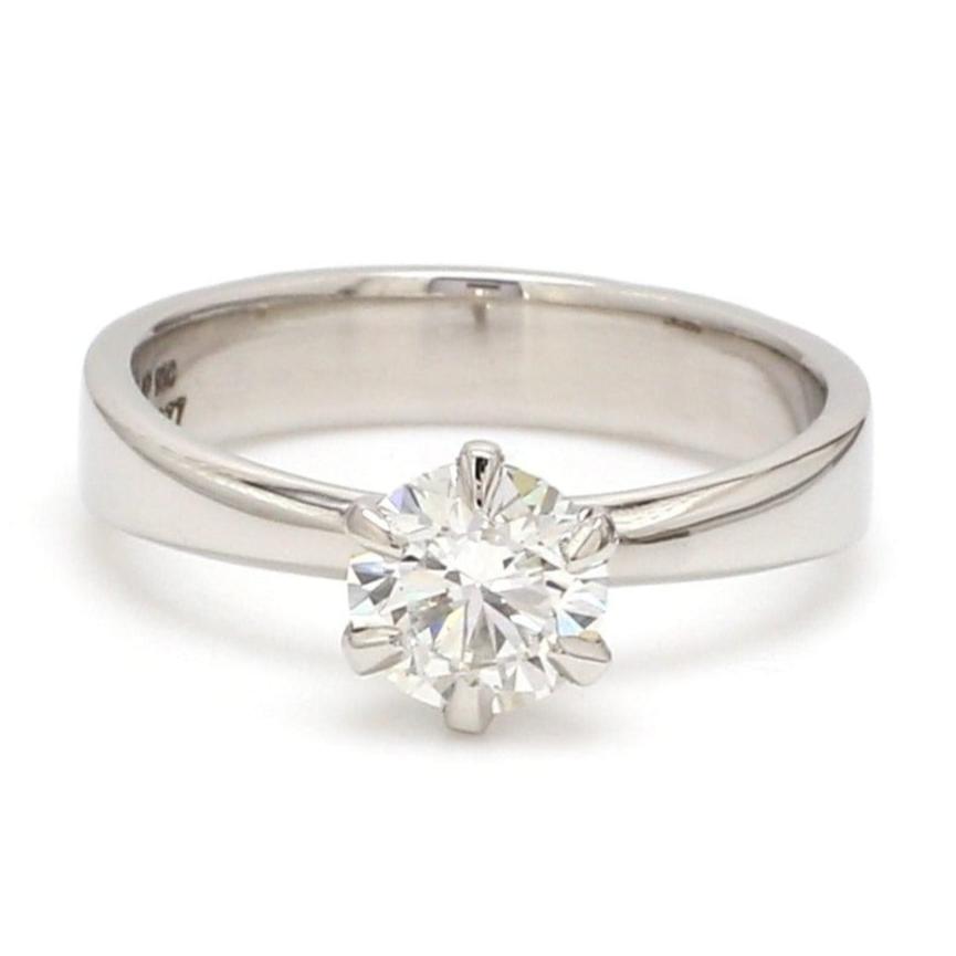 70-Pointer 6 Prong Tapered Platinum Solitaire Ring JL PT 17