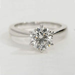 Load image into Gallery viewer, 70-Pointer 6 Prong Tapered Platinum Solitaire Ring JL PT 17
