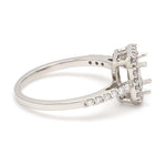 Load image into Gallery viewer, 70-Pointer Emerald Cut Solitaire Ring in Platinum Halo Setting JL PT 469-A
