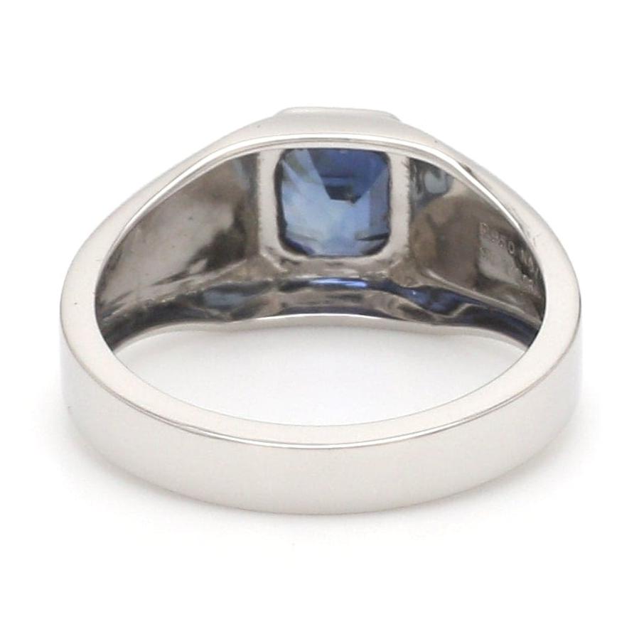 1 Carat Approx  Blue Sapphire Platinum Ring JL PT 1218