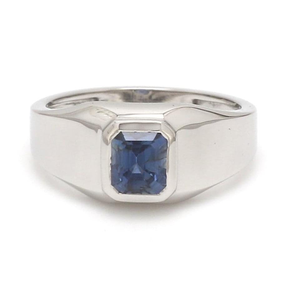 1 Carat Approx  Blue Sapphire Platinum Ring JL PT 1218