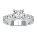 Load image into Gallery viewer, 1-Carat Princess Cut Solitaire Platinum Diamond Shank Ring JL PT 0057-C
