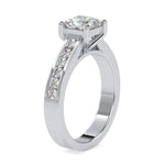 Load image into Gallery viewer, 1-Carat Princess Cut Solitaire Platinum Diamond Shank Ring JL PT 0057-C
