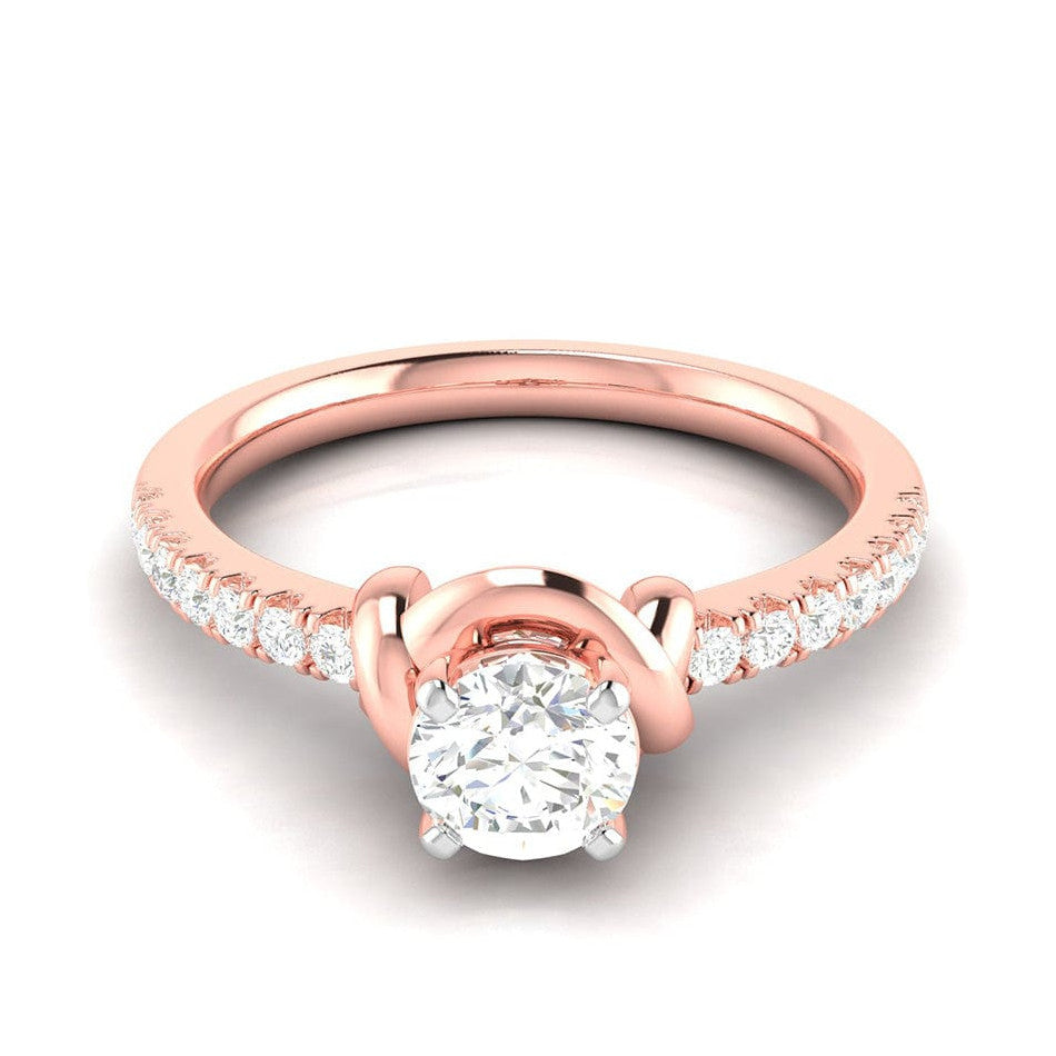 50-Pointer Lab Grown Solitaire Diamond Accents 18K Rose Gold Ring JL AU LG G-113R-A   Jewelove.US