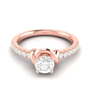 1-Carat Lab Grown Solitaire Diamond Accents 18K Rose Gold Ring JL AU LG G-113R-C   Jewelove.US