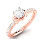 Load image into Gallery viewer, 1-Carat Lab Grown Solitaire Diamond Accents 18K Rose Gold Ring JL AU LG G-113R-C   Jewelove.US
