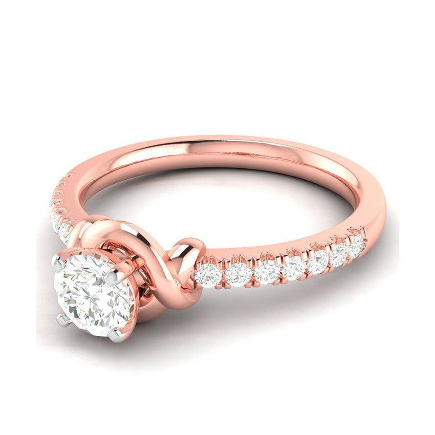 50-Pointer Lab Grown Solitaire Diamond Accents 18K Rose Gold Ring JL AU LG G-113R-A   Jewelove.US