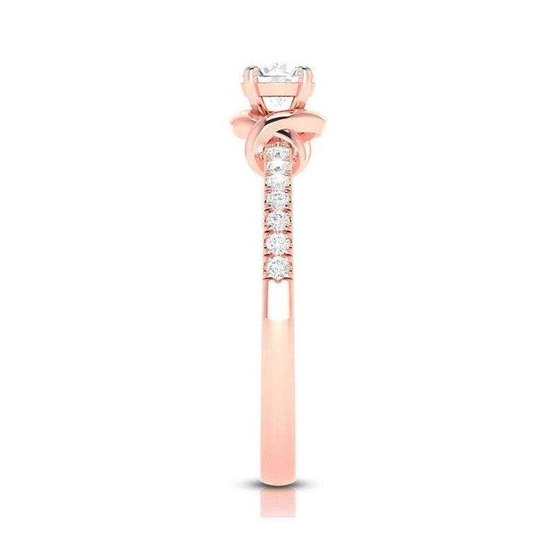 1-Carat Lab Grown Solitaire Diamond Accents 18K Rose Gold Ring JL AU LG G-113R-C   Jewelove.US