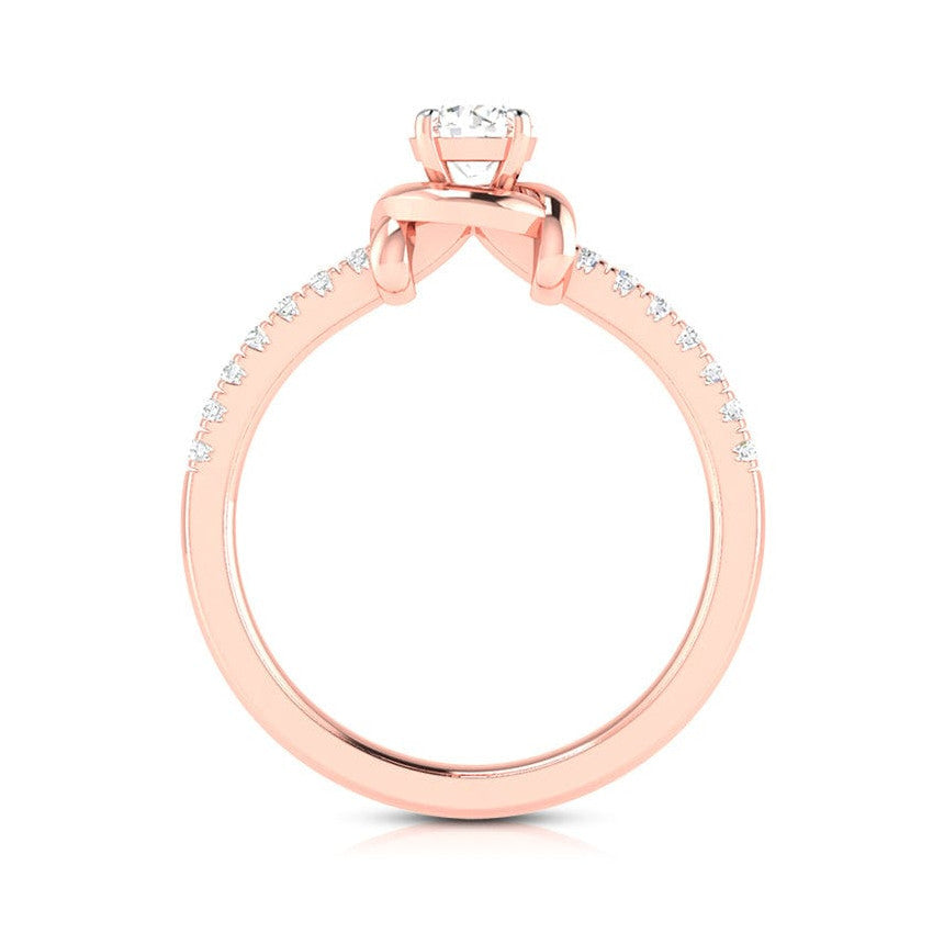 50-Pointer Lab Grown Solitaire Diamond Accents 18K Rose Gold Ring JL AU LG G-113R-A   Jewelove.US