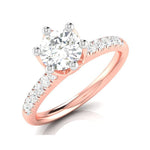 Load image into Gallery viewer, 50-Pointer Lab Grown Solitaire Diamond Shank Rose Gold Ring JL AU LG G 105R-A
