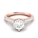 Load image into Gallery viewer, 50-Pointer Lab Grown Solitaire Diamond Shank Rose Gold Ring JL AU LG G 105R-A
