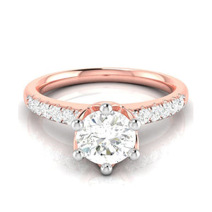 50-Pointer Lab Grown Solitaire Diamond Shank Rose Gold Ring JL AU LG G 105R-A