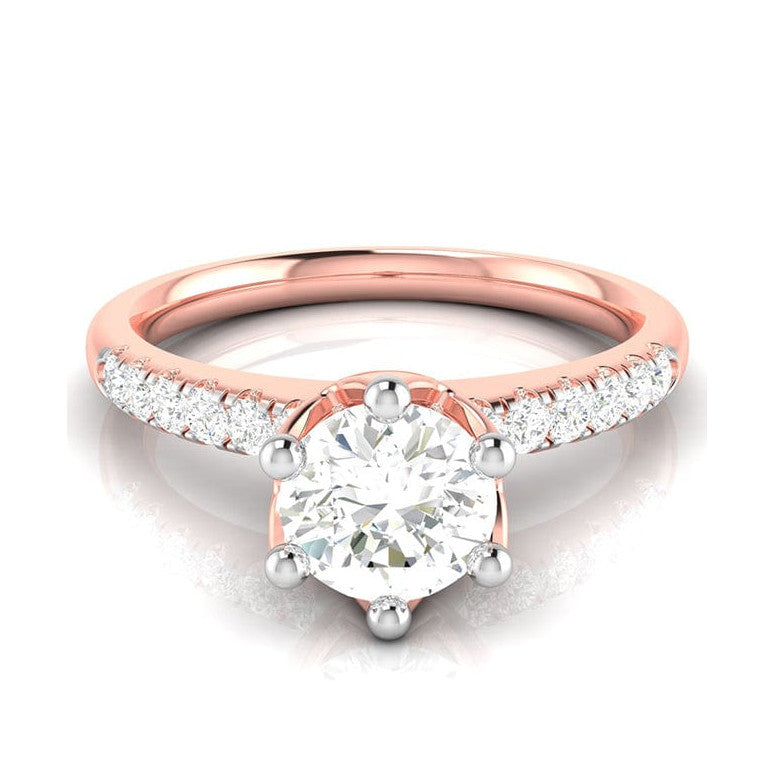 1-Carat Lab Grown Solitaire Diamond Shank Rose Gold Ring JL AU LG G 105R-C