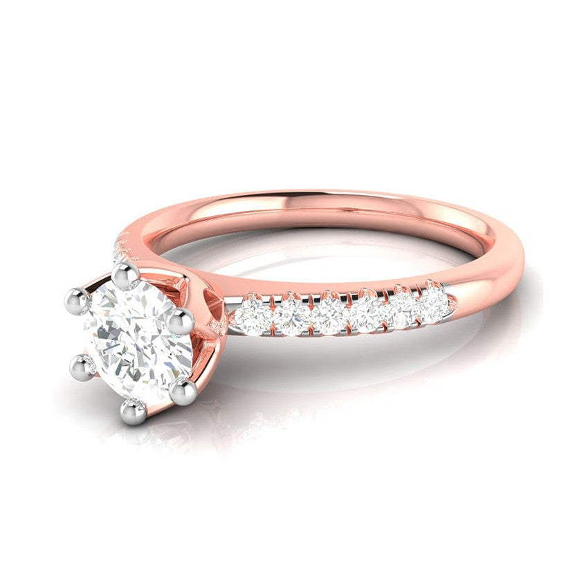 1-Carat Lab Grown Solitaire Diamond Shank Rose Gold Ring JL AU LG G 105R-C