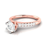 Load image into Gallery viewer, 1-Carat Lab Grown Solitaire Diamond Shank Rose Gold Ring JL AU LG G 105R-C
