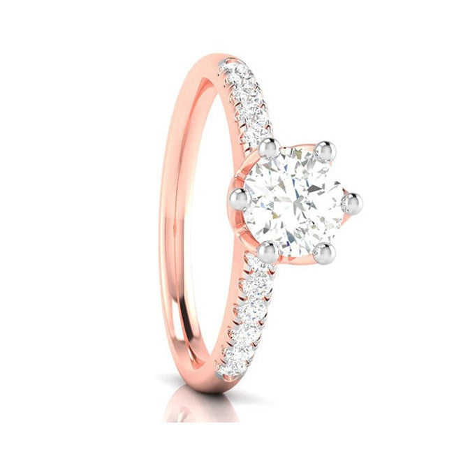 1-Carat Lab Grown Solitaire Diamond Shank Rose Gold Ring JL AU LG G 105R-C