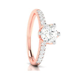 Load image into Gallery viewer, 1-Carat Lab Grown Solitaire Diamond Shank Rose Gold Ring JL AU LG G 105R-C
