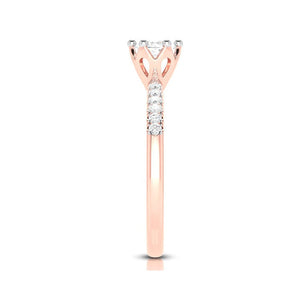 30-Pointer Solitaire Diamond Shank Rose Gold Ring JL AU G 105R