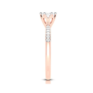 1-Carat Lab Grown Solitaire Diamond Shank Rose Gold Ring JL AU LG G 105R-C