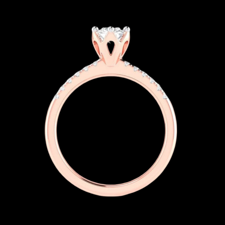 1.50-Carat Lab Grown Solitaire Diamond Shank Rose Gold Ring JL AU LG G 105R-D